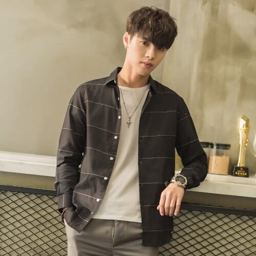 MRMT 2021 Brand Spring and Autumn Mens Shirts Cotton Stripe Shirt for Male Retro Minimalist Tops Shirts Clothes