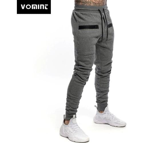 VOMINT Running Trackpants Mens Skinny Joggers Sweatpants Cotton Sports Pants Gym Sportswear Male Fitness Workout Trousers
