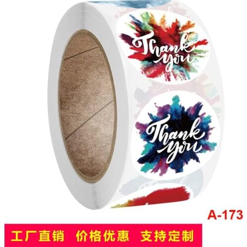 500pcs Rainbow Color Floral Thank You Stickers 1 inch Wedding Favors Baking Envelope Seal Labels Business Label Stickers