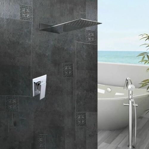 LANGYO Wall Mounted Shower Sets One Function / Ttwo Function Bathroom Hot&Cold Water Rainfall Shower Set Without Embedded Box