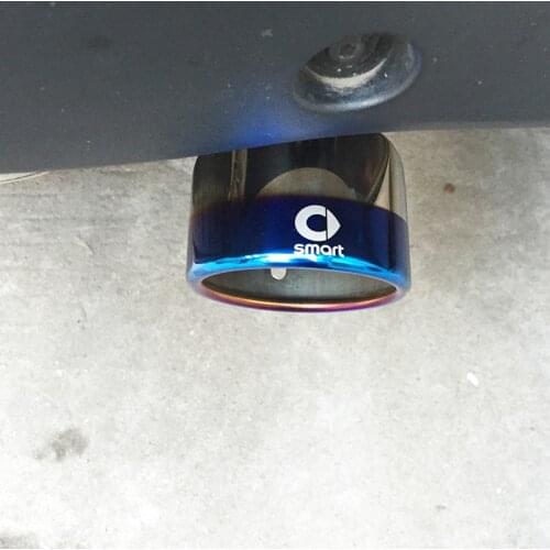 Stainless Steel Car Tail Rear Chrome Round Exhaust Pipe Tail Muffler Tip For Smart 453 fortwo forfour Car Rear Tail Throat