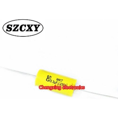 New MKT 3.3UF 250V 12*25MM xial wear heart non-polarity film capacitor