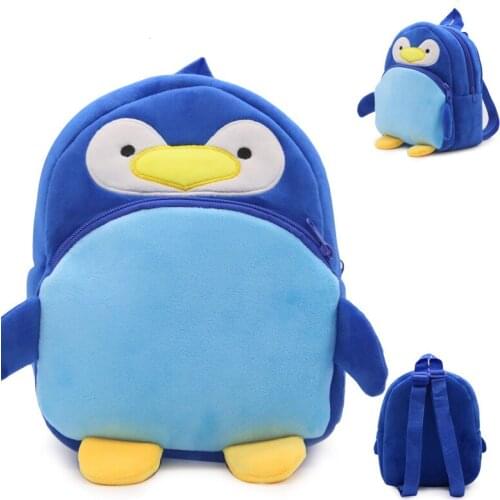 Cute Penguin Plush Backpack Soft Toys Mini School Bag Kids Student Bags Plush Toy Gifts