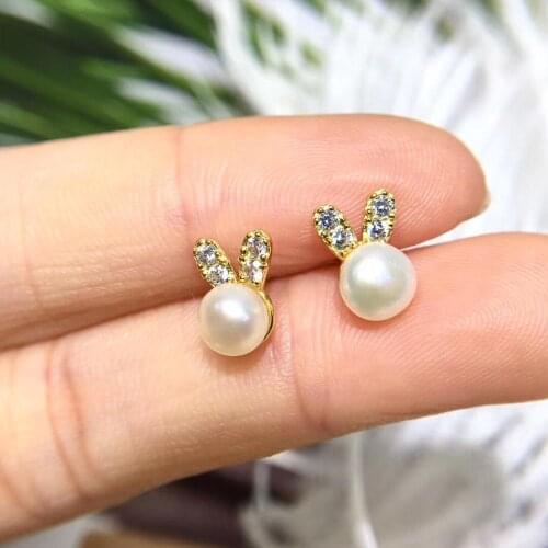 925 Silver Stud Earrings Findings Component Lovely Jewelry Parts Fittings Girls Female Accessories for Pearls Stones