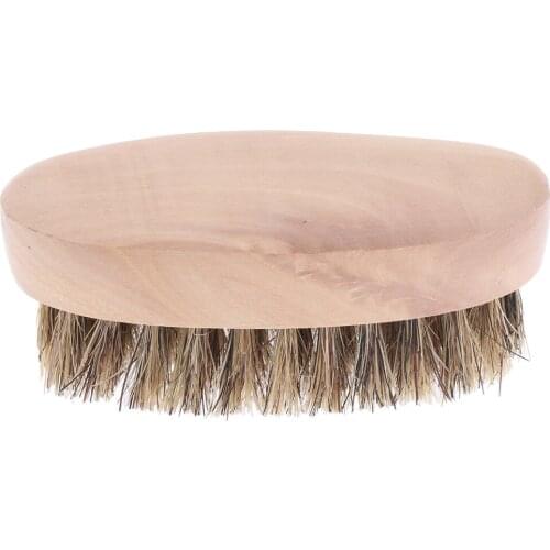 Beard Brush for Men - Firm & Soft Boar Bristles & Solid Wooden Handle