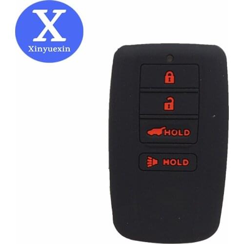 Xinyuexin Silicone Rubber Car Key Cover Case Skin Set Protect Holder Shell for ACURA ILX TLX RLX RDX MDX TSX 4 Buttons Smart Key