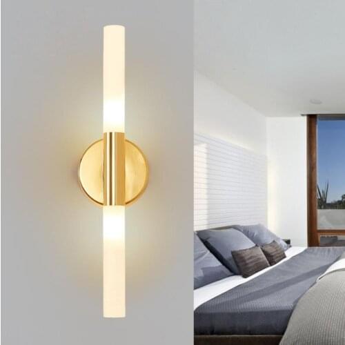Modern metal tube pipe up down LED wall lamp light sconce Bedroom foyer washroom living room toilet bathroom wall light lamp