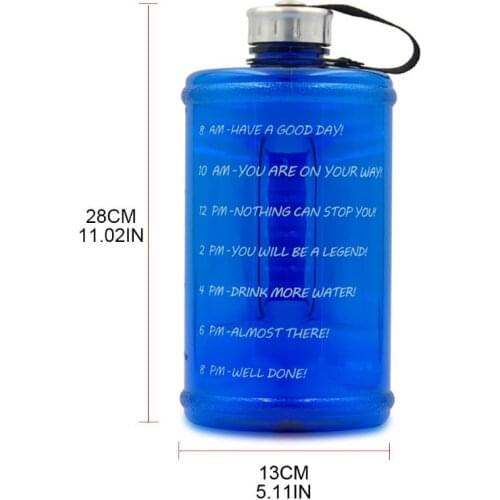 2.2L Large Capacity Sports Water Bottle with Handle and Time Marker Outdoor