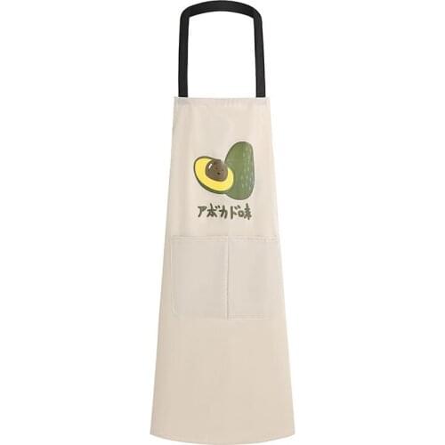 Avocado Waterproof Apron Adult Household Kitchen Oil-proof Waistband Cute Simple Men and Women Cooking Gown