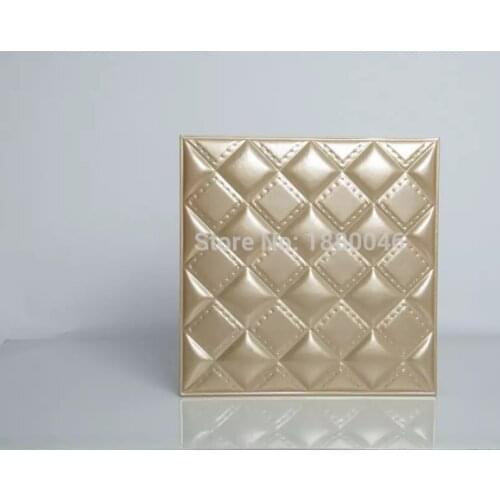 High Quality PU leather tile Interior Decor 3d wall panels art TV Room sofa backgroumd wall decor Wall sticker pack of 10 tiles