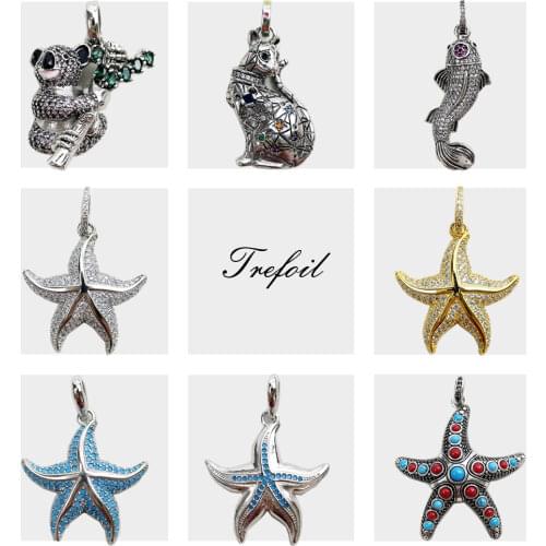 Pendant Koala fit Necklace 2021 Summer Brand New Fine Jewelry 925 Sterling Silver Color Stones Bijoux Cute Gift For Woman Girls