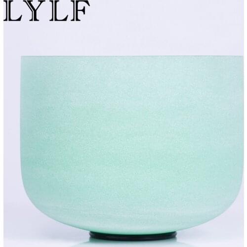 10inch Frosted F Note Heart Chakra Green Color Color inside Quartz Crystal Singing Bowl