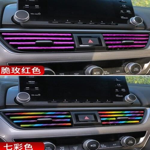 10pcs Car Styling Air Vent Trim Chrome Moulding Strip For Alfa Romeo 159 147 156 166 GT Mito Acura MDX RDX TSX Fiat 500 Punto