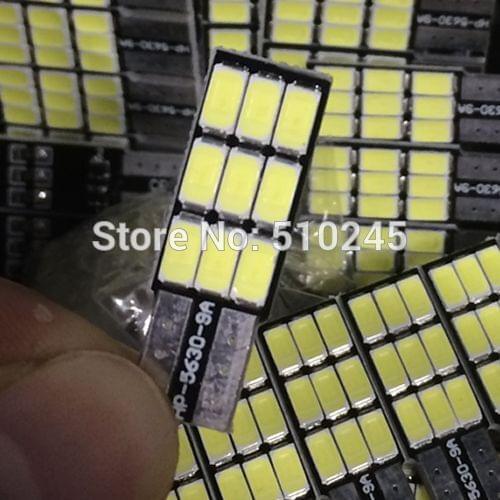 100X Car Auto LED 194 W5W 9SMD T10 9 LED SMD 5630 Wedge non polarity led Lamp White free shipping