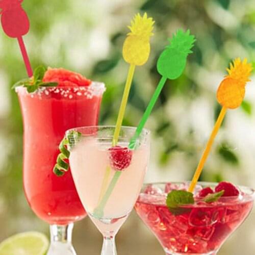 12Pcs 17cm Pineapple Cocktail Swizzle Sticks Stirrer Coffee/Wine/Drink Muddler Puddler Party Kitchen KTV BAR Accessories Decor