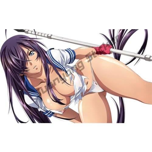 3D Car Styling Ikkitousen Anime JDM Unchou Kan'u Sexy Girl Car Sticker Decal Bumper Camper Voiture Waterproof Decor KK13x8cm