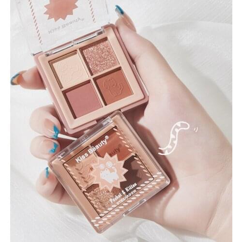 4 Color Eye Shadow Easy To Color Matte Pearlescent Earthy Shiny Eye Shadow Palette Glitter Make-Up Naakt Make Cosmetica TSLM1