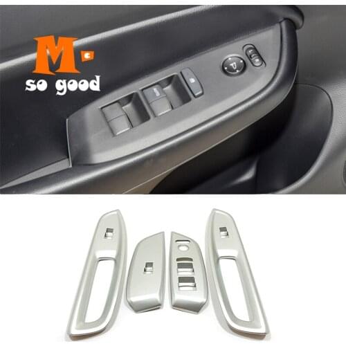 ABS Matte For Honda Fit Jazz 2020 2021 Car Door Armrest Window glass Lift Control Switch Cover Trim Car Styling Accessories 4pcs