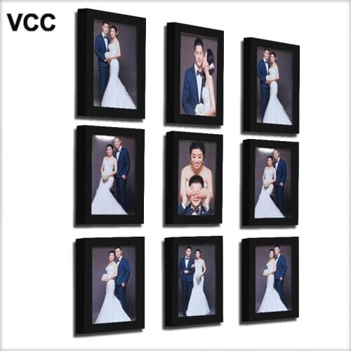 9 Pcs/Set Black Classic Photo Frame For Wall Hanging Wedding Couple Recommendation White Pictures Frames Wall Frame Home Decor