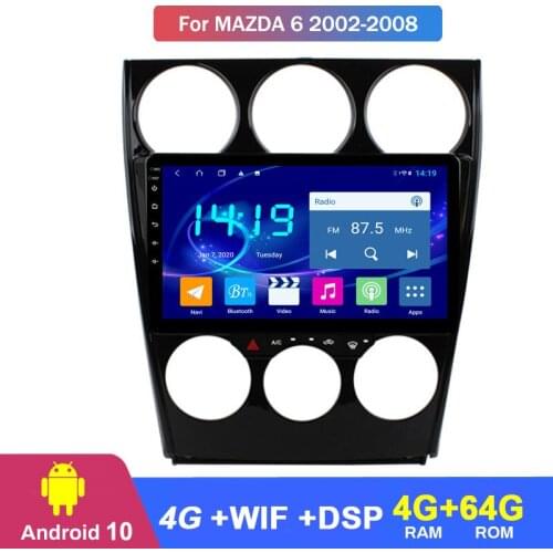 For mazda 6 2002 2003 2004 2005 2006 2007 2008 GPS Navigation Multimedia Player Android 10 System Car Screen 4G RAM 64G ROM