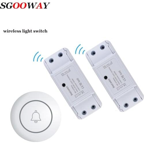 Sgooway 433Mhz Smart Wireless Switch Light RF Remote Control 85V 260V Receiver Wall Panel button Ceiling Lamp