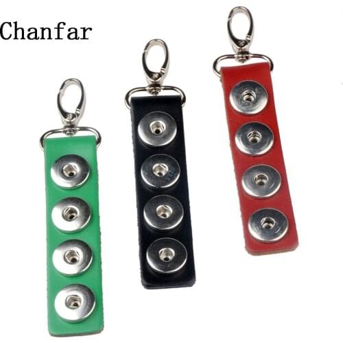 Chanfar Hot Sell Leather Snap Button Keychains Jewelry For DIY 18MM Snap Button Car Key Ring Best Gifts