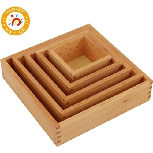 Montessori Material Wooden Toy Lrean Sort Nesting Box Baby Toy Collect Small Ball Bead Children Home Classroom Teaching Aids