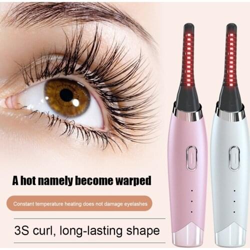 Mini Electric Heated Eyelash Curler Heated Eyelashes Makeup Eye Lashes Applicator Long Lasting Beauty Makeup Tool