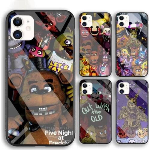 Fnaf Game Black Soft Silicone Phone Case For Iphone 6 6s 7 8 Plus XR X XS XSmax 11 12 Pro Mini Max Tempered Glass