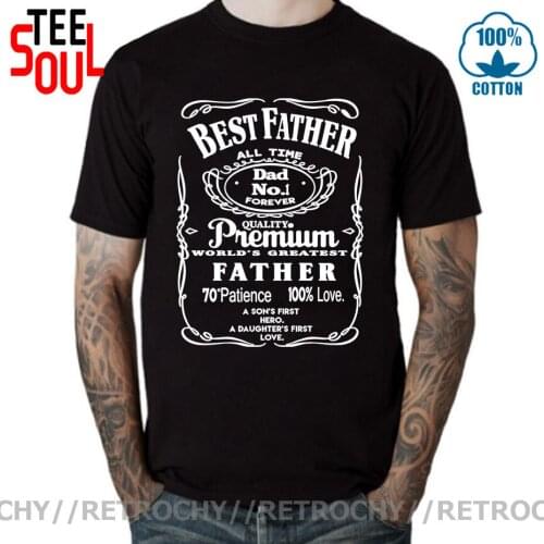 Best Father Dad Daddy Worlds Greatest No.1 T Shirts Men Cotton Awesome T-Shirt Father Christmas Thanksgive Tee Fitness Camiseta