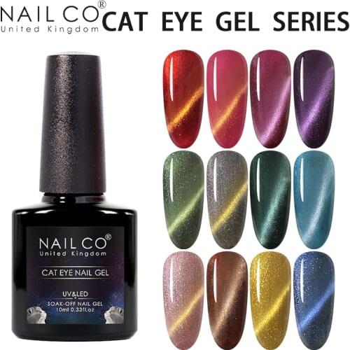NAILCO Cat Eye Gel Nail Polish 10ml New 3D UV/LED Nail Art Nail Gel Varnish Soak Off 46 Colors Lacquer Nail Gellack Holographic