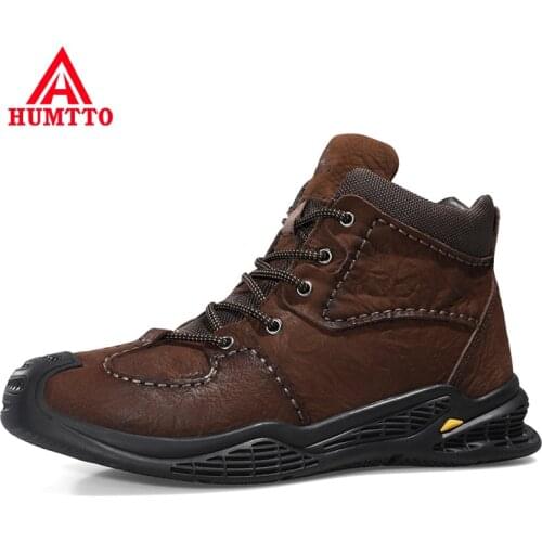 HUMTTO Waterproof Hiking Shoes Climbing Camping Leather Trekking Boots Mens Outdoor Mountain Tactical Hunting Sneakers for Men