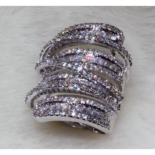 Choucong jewelry Luxury Pave set full Square T 5a Zircon stone ring Women silve-plate cz Cocktail Band Rings