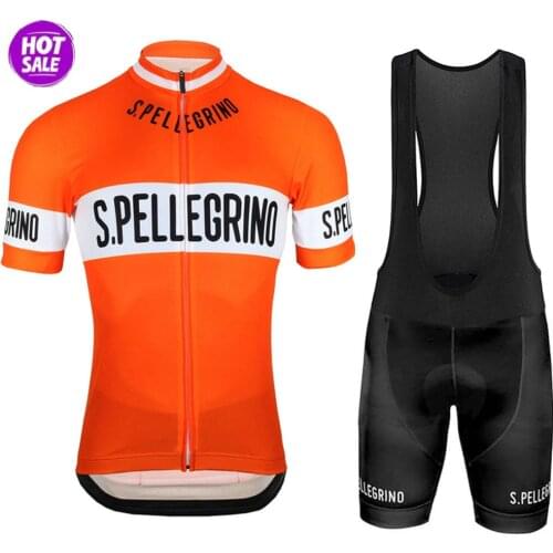 S.Pellegrino Cycling Jersey Set San Pellegrino Cycling Clothing Summer Bicycle Shorts Road Bike Suit MTB Clothes Maillot Culotte
