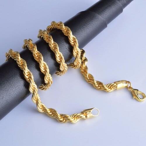 Men Twist Chain Necklace Trendy Hip Hop Jewelry DIY Long Chain Female Fashion Punk Jewelry Party Necklace Decor Accessories