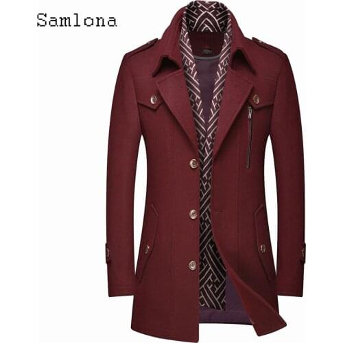 Single Breasted Men Wool Blend Coats Autumn Winter New Solid Color England Style Mens Wool Jackets Luxurious Brand Clothing Man