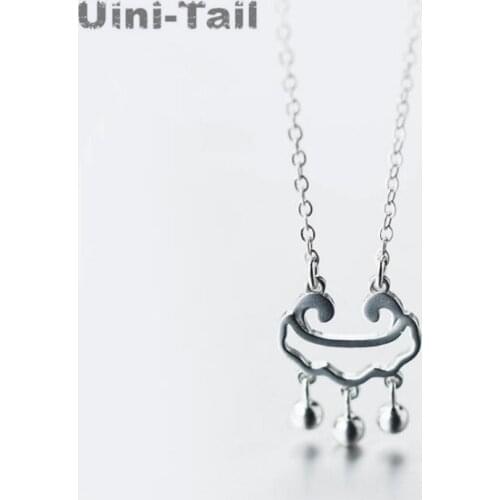 Uini-Tail new 925 sterling silver simple long life lock pendant necklace fashion trend wild creative jewelry female models GN444