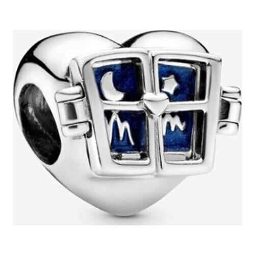 Authentic 925 Sterling Silver Beads Creative Blue Sky Window Of Mind Beads Fit Original Pandora Bracelet For Women Diy Jewelry