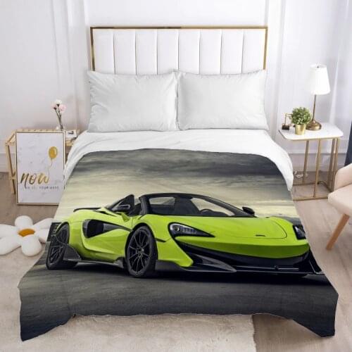 Duvet cover Quilt/Blanket/Comfortable Case Full Single Double King Bedding 140x200 240x220 for Home Car Green sports car