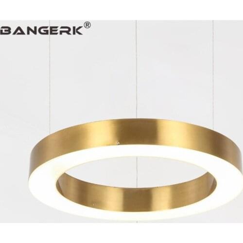 Simple Fashion Gold Modern LED Pendant Light Iron Ring Acrylic Droplight Dining Room Hanging Lamp Pendant Lighting Fixtures