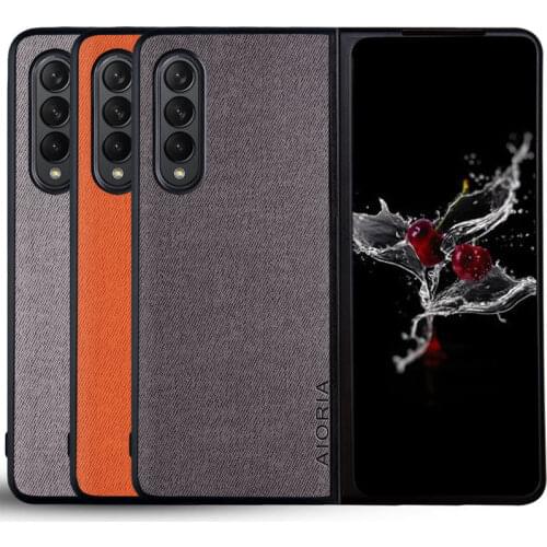 Anti-Slip Matte Fabric Phone Case for Samsung Galaxy Z Fold3 5G Fold 3 Anti-Knock Fitted Cover Coque Funda