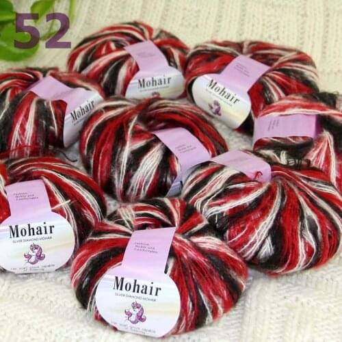 Sale New 8BallsX25g Luxury Soft Mohair Warm Wrap Shawl Hand Knit Crochet Yarn White Red Black 291-52-8