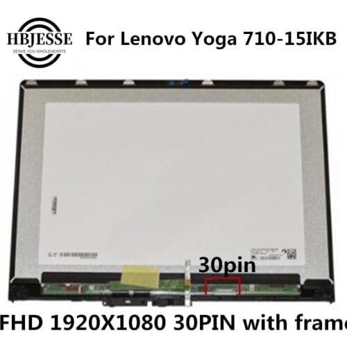 With frame For Lenovo Yoga 710-15 710-15isk 710-15ikb assembly LP156WFA SPA1 N156HCA-EA1 LCD Displays Touch Screen 1920*1080
