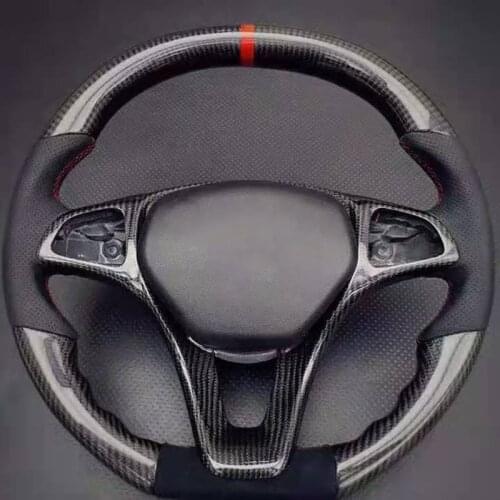 Cuatom Gloss D-Shape Carbon Fiber Sports Steering Wheel Alcantara Leather compatible for Mercedes-Benz C-Class W205 2014-2020