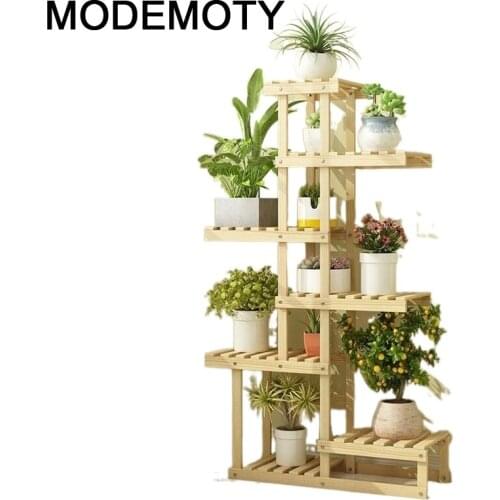 Porta Piante Indoor Rak Bunga Wooden Shelves For Balkon Ladder Plantenrekken Outdoor Balcony Plant Rack Shelf Flower Stand