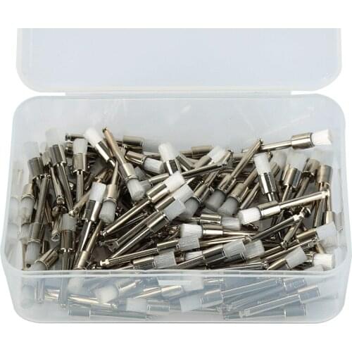 100pcs Dental White Nylon Polishing Polisher Prophy Brush Flat Type Lab Product High Quality
