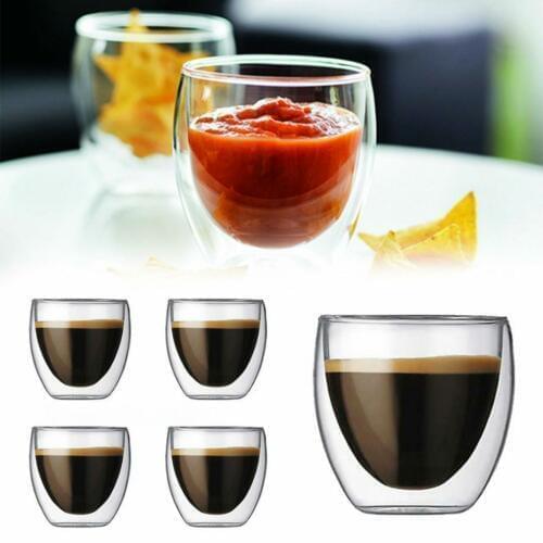 150/250/350/450ML Double Wall Glass Clear Handmade Heat Resistant Tea Drink Cups Healthy Drink Mug Coffee Insulated