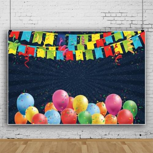 Colorful Balloon Bunting Studio Photography Background Vinyl Children Birthday Party Decors Photo Video Backdrop Photocall