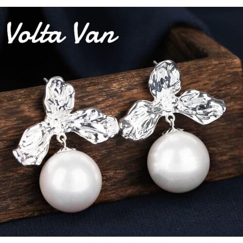 Volta Van Drop Earrings 925 Sterling Silver Pendientes Plata Vintage Shell Beads 2021 New Fine Jewelry Elegant Design Earrings