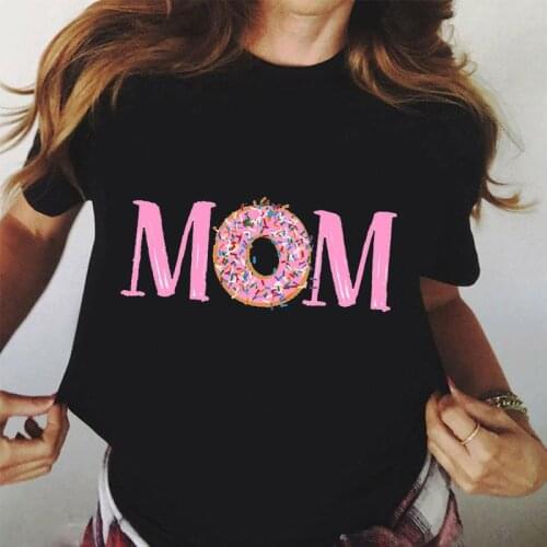 Women T Shirt MOM Graphic Donuts Print Female T-shirt Summer Casual Short Sleeve O Neck Harajuku Tops Ladies Tees Women Clothing